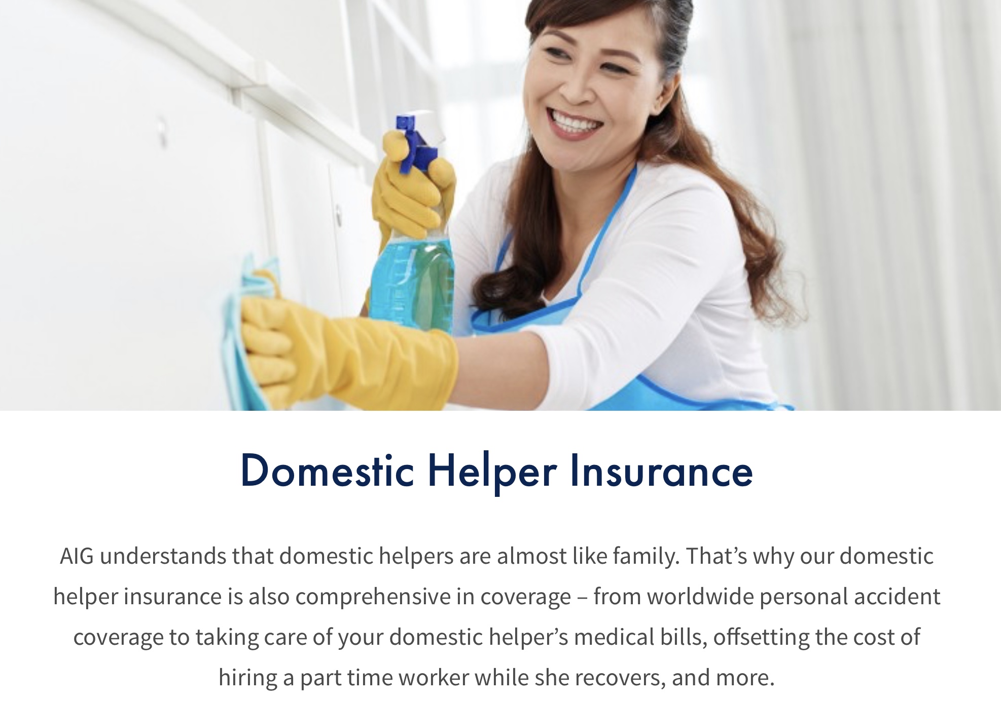 AIG’s Domestic Helper Insurance