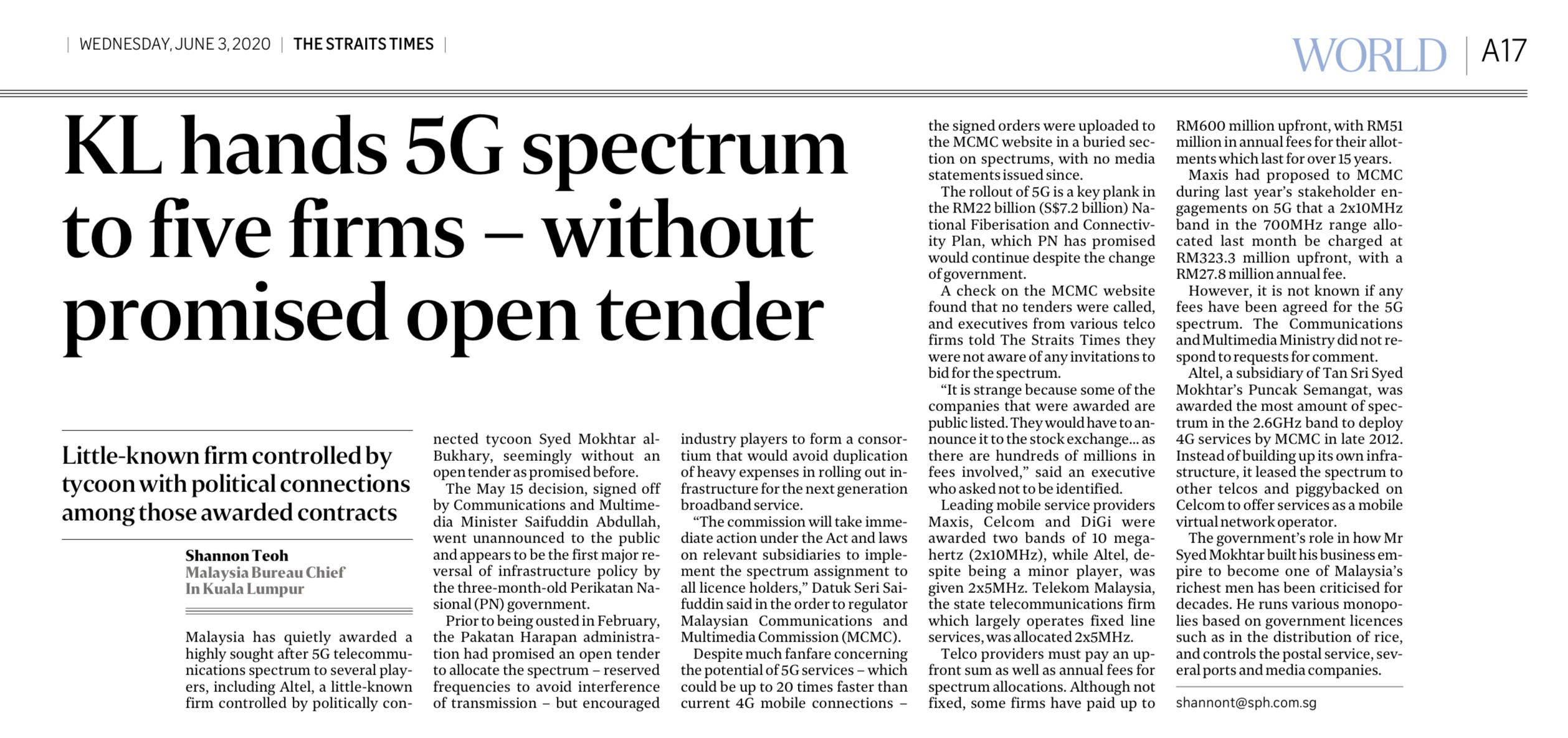 5G Contracts in Malaysia